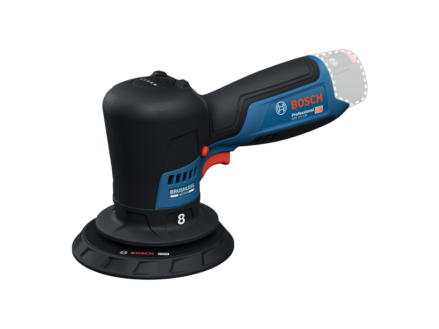 Akkuepäkeskokiillotuskone Bosch PRO GPX 12V-125 Solo