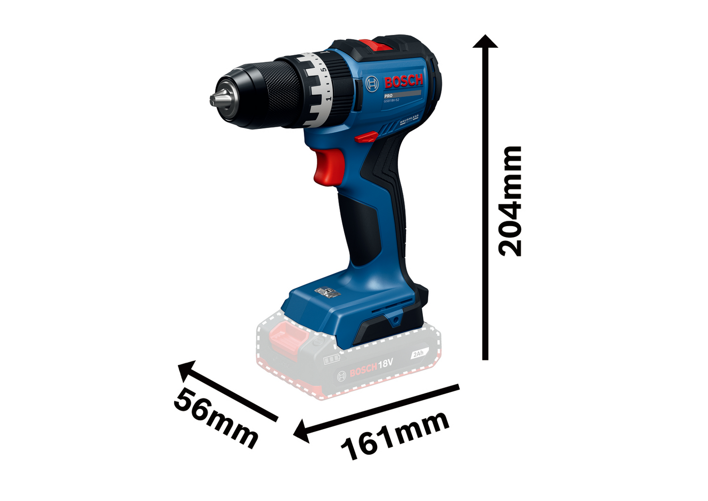 Akkuiskuporakone Bosch PRO GSB18V-52 1x2Ah 1x4Ah L-Boxx