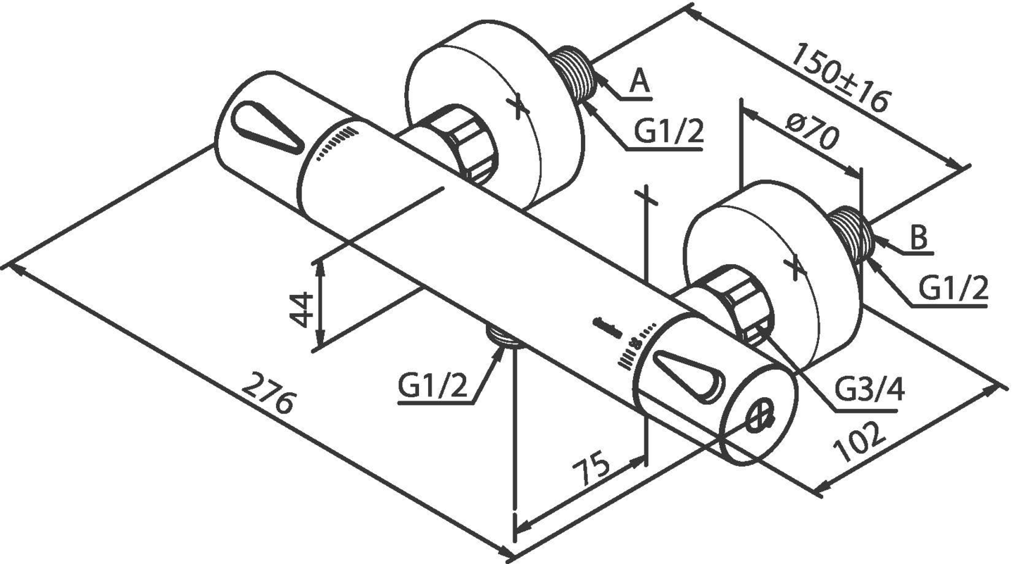 Suihkutermostaatti Damixa 74400.4600 Silhouet teräs