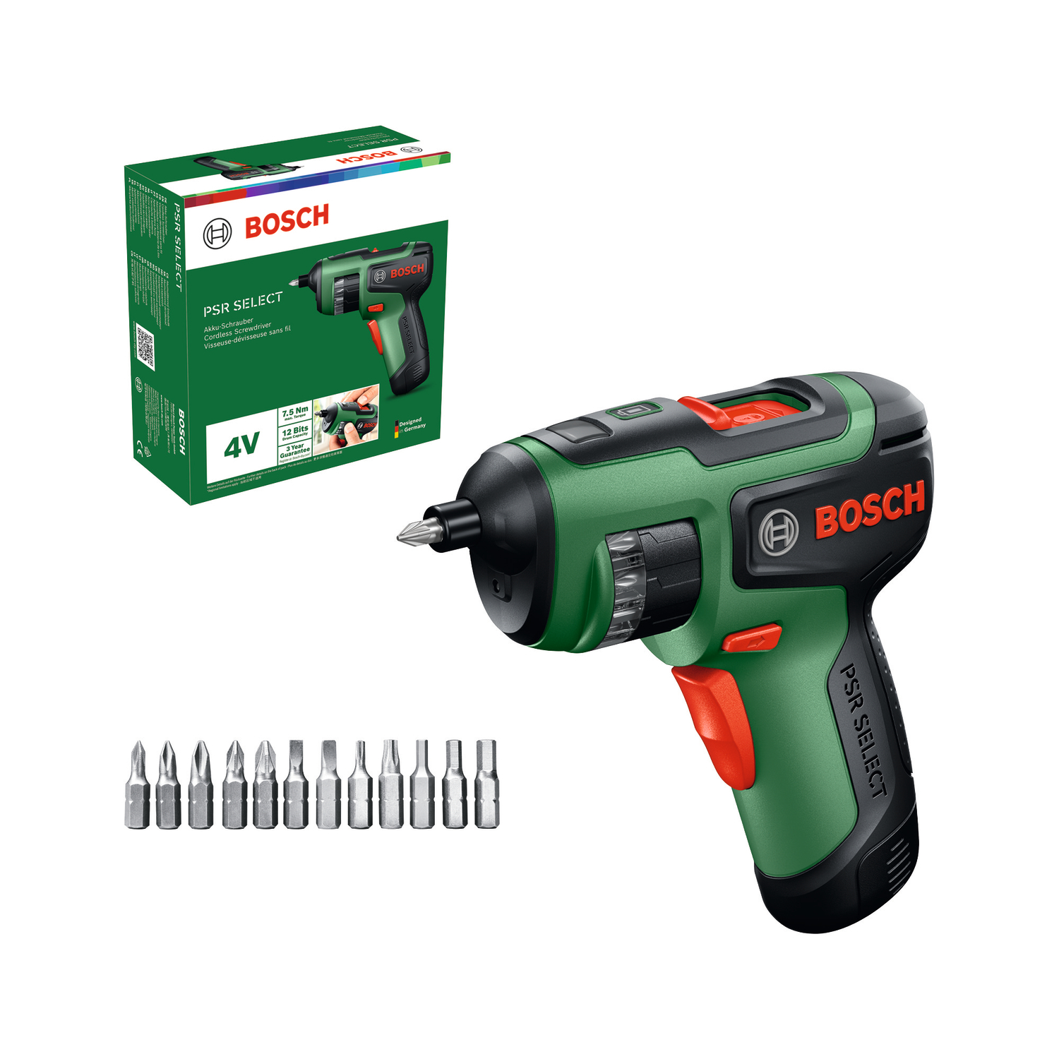 Akkuruuvinväännin Bosch PSR SELECT 4V 1x2,0Ah + 12kpl ruuvauskärkiä
