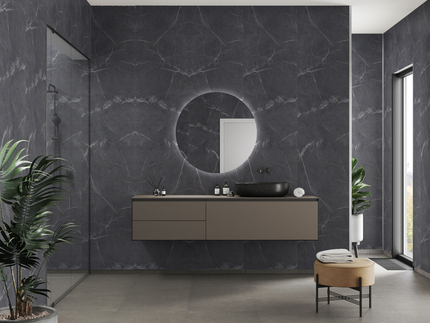 Sisutuslevy Fibo 2272T00 Black Marble