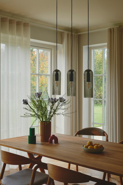 Riippuvalaisin Nordlux Miella 3 Rail lasi E27 savunharmaa