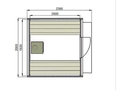 Tynnyrisauna UNO 2,0m x 2,0m valmiiksi koottu