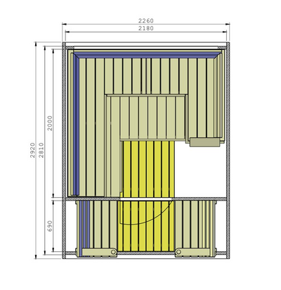 Tynnyrisauna ALEX De Lux 3,0m x 2,2m valmiiksi koottu