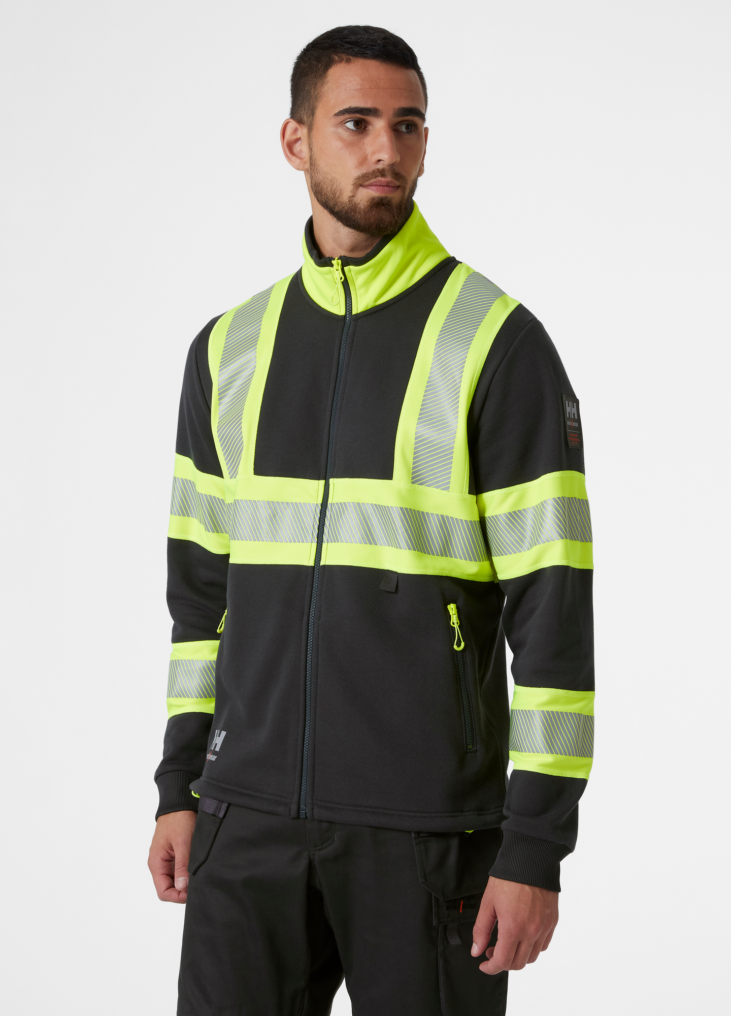 SWEATSHIRT HELLY HANSEN HELZIP ICU KL1 2XL, VARSEL GUL/SVART