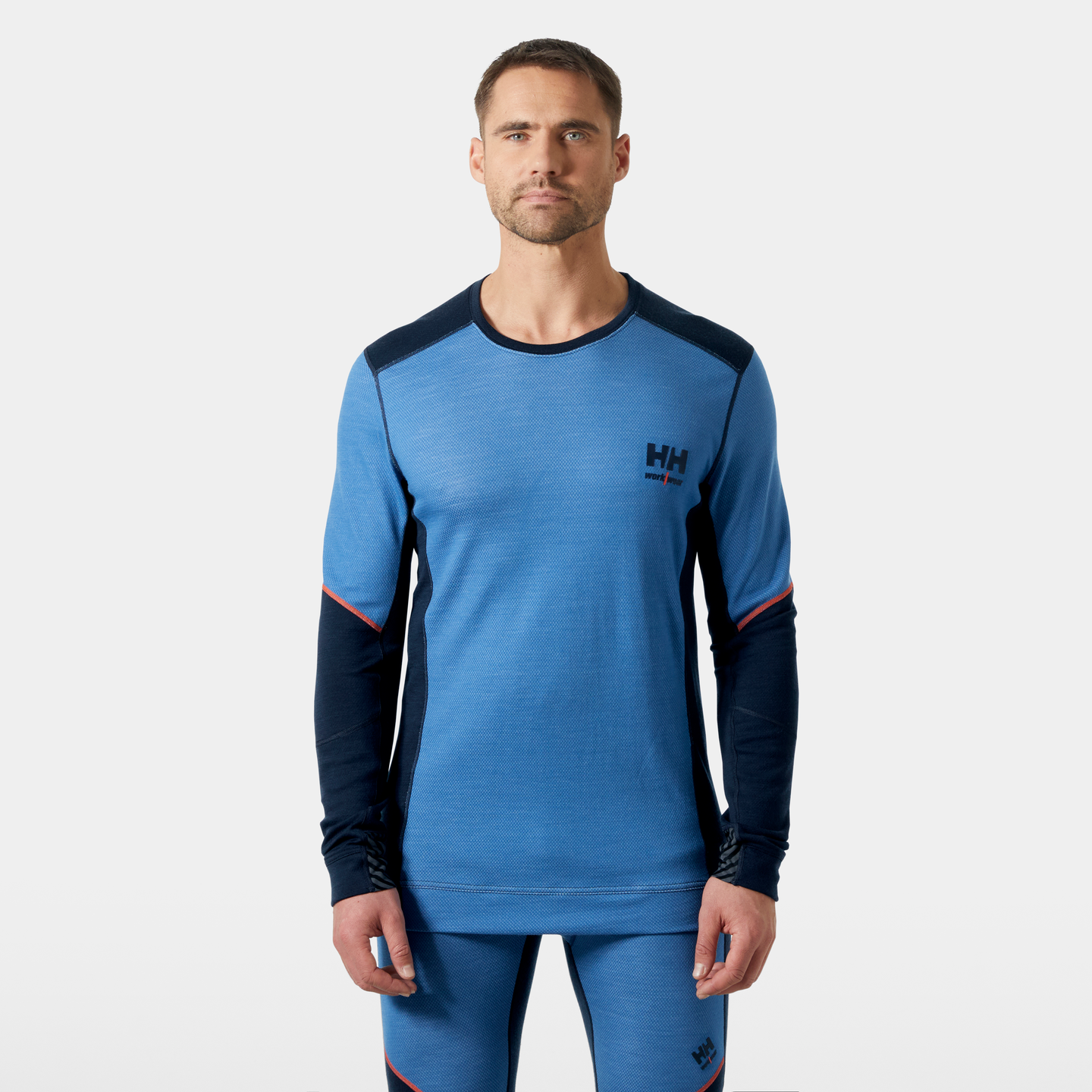 TRÖJA HELLY HANSEN RUNDHALS HH LIFA MERINO, LJUSBLÅ/MARINBLÅ 2XL