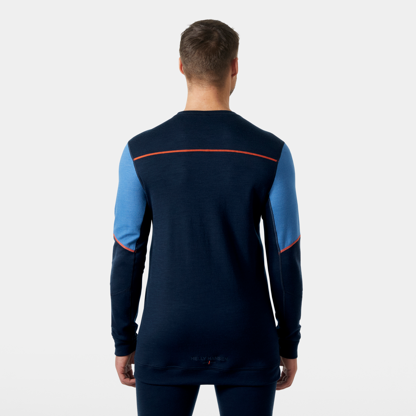 TRÖJA HELLY HANSEN RUNDHALS HH LIFA MERINO, LJUSBLÅ/MARINBLÅ 2XL