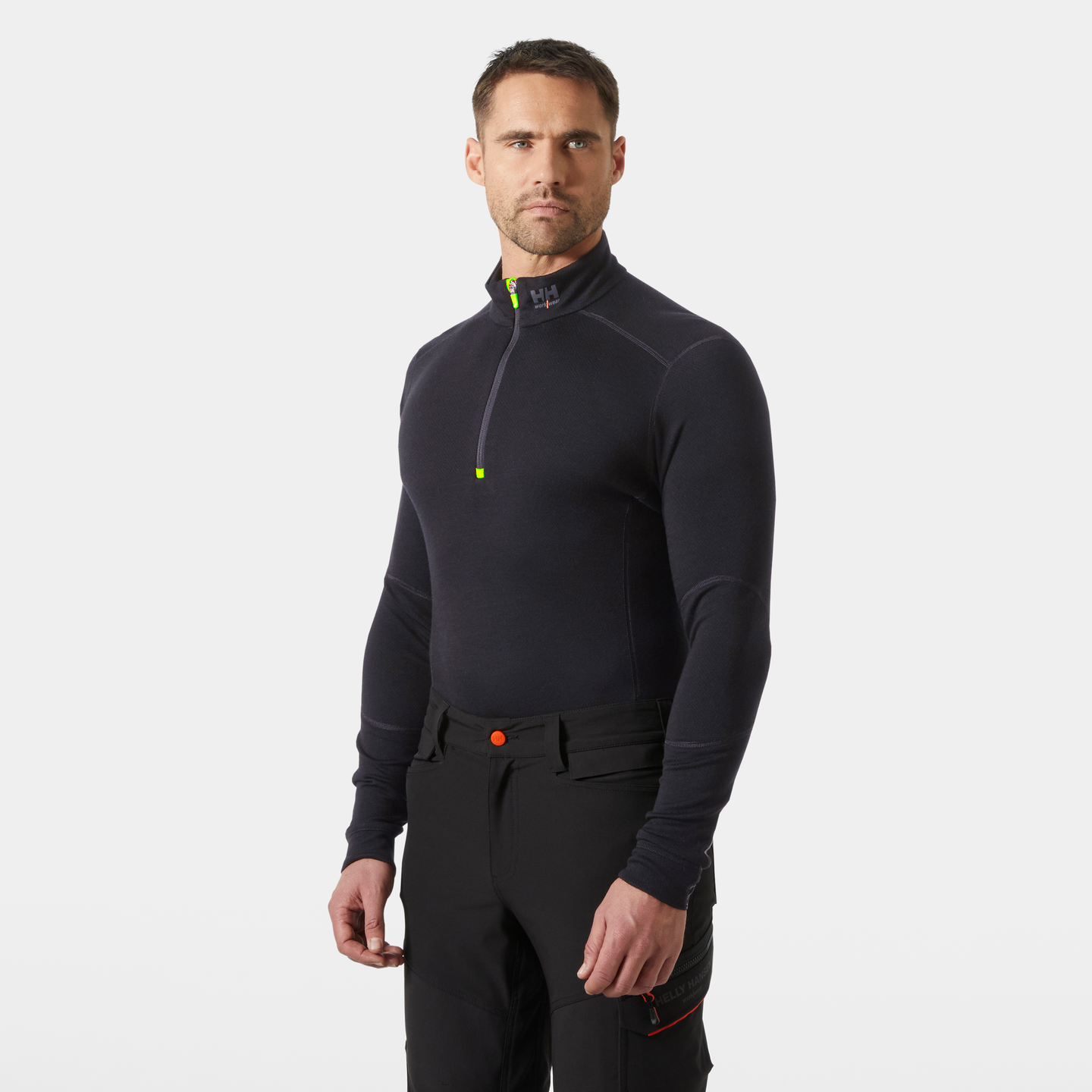 TRÖJA HELLY HANSEN HALVZIP HH LIFA MERINO, SVART 3XL