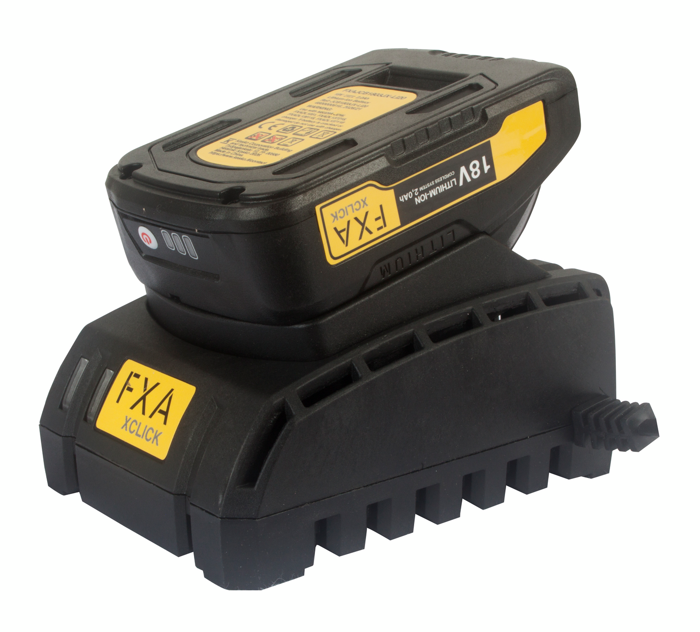 Starttipaketti FXA XCLICK Basic 2,0Ah akku + 2,5A laturi