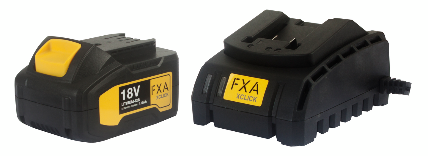 Starttipaketti FXA XCLICK Basic 4,0Ah akku + 2,5A laturi