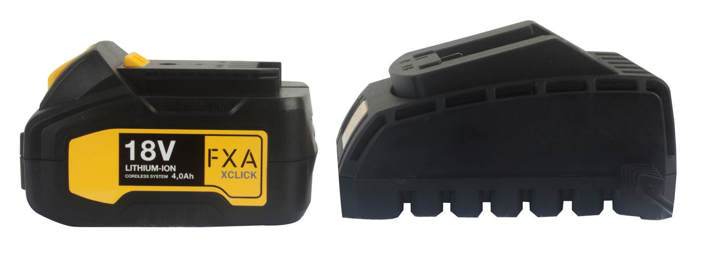 Starttipaketti FXA XCLICK Basic 4,0Ah akku + 2,5A laturi