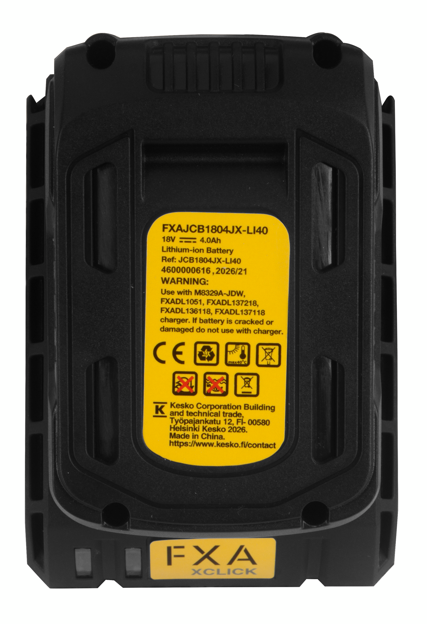 Starttipaketti FXA XCLICK Basic 4,0Ah akku + 2,5A laturi
