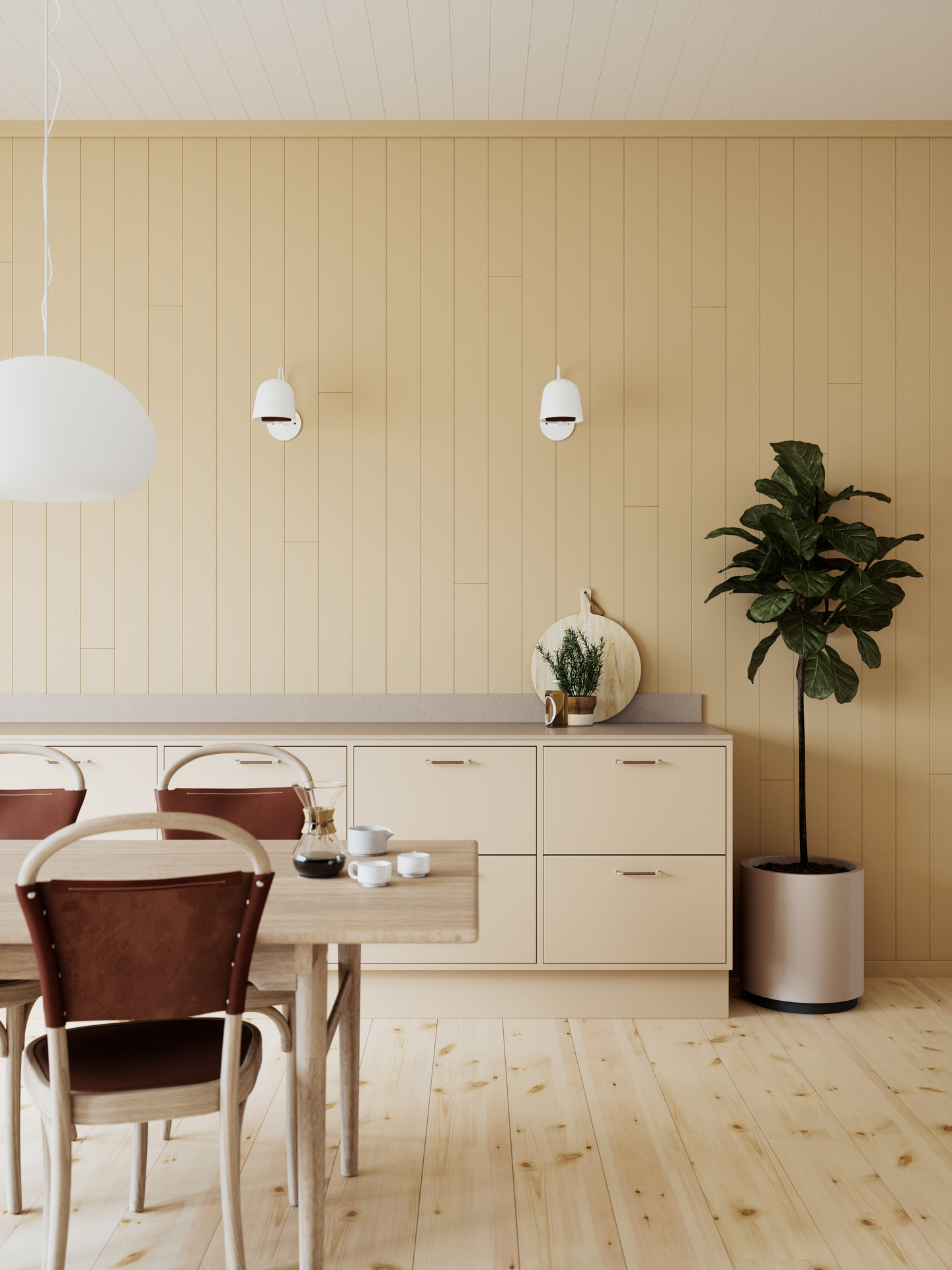 PANEL NORRLANDS TRÄ SLÄTSPONT 15X118/M, PUTSAD MÅLAD VETEGUL S2020-Y