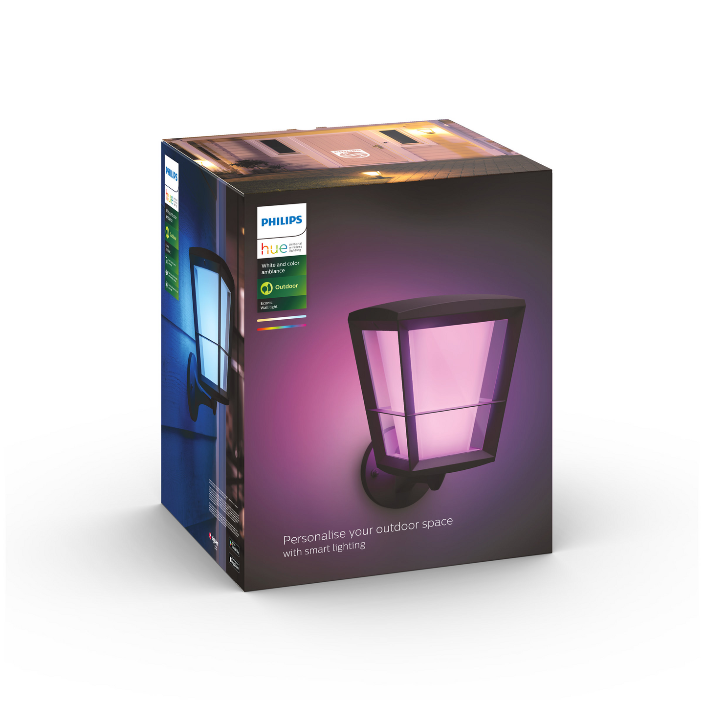 Ulkoseinävalaisin Philips Hue Econic musta ylös