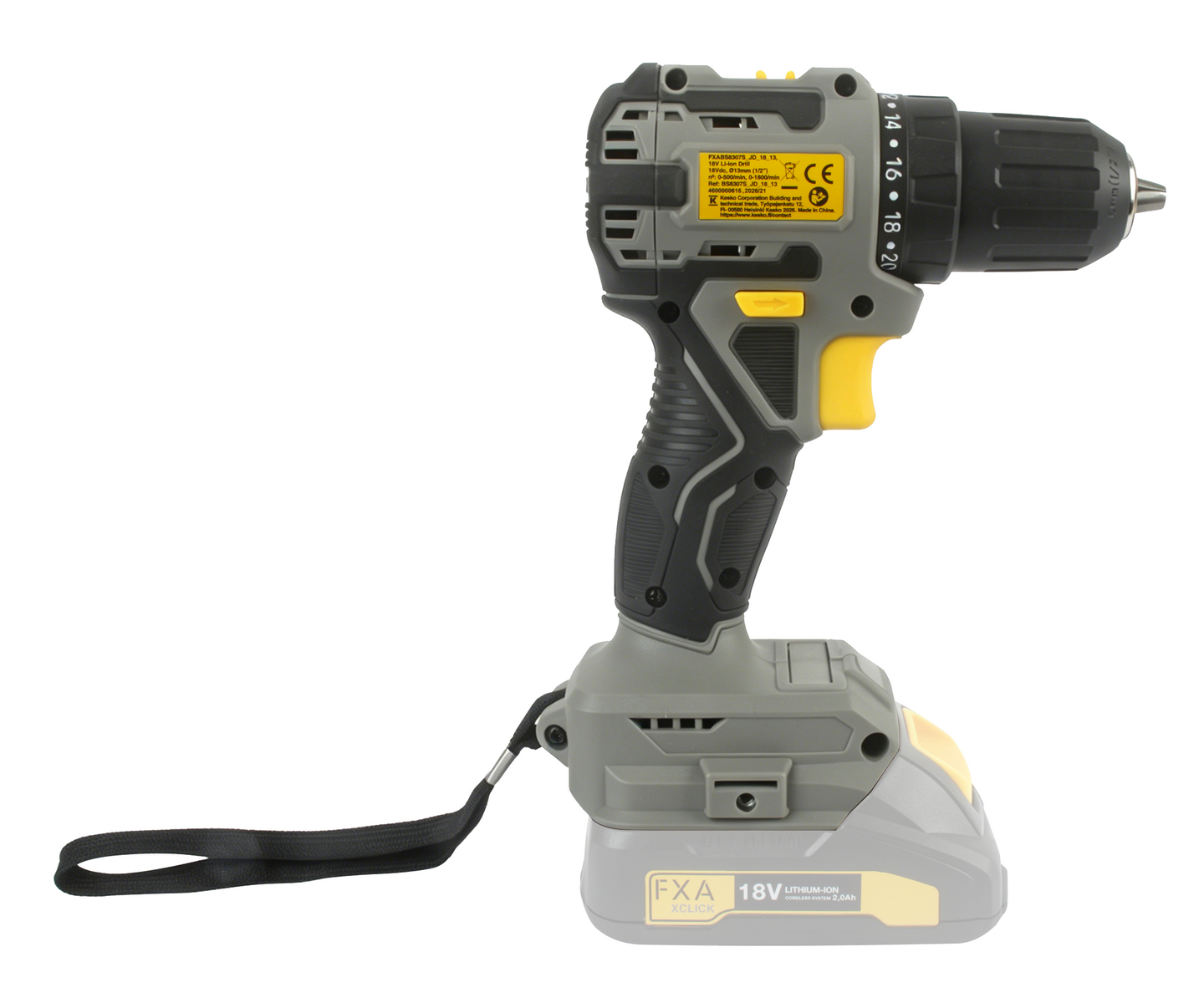 Akkuporakone FXA XCLICK 18V BS8307S hiiliharjaton runko