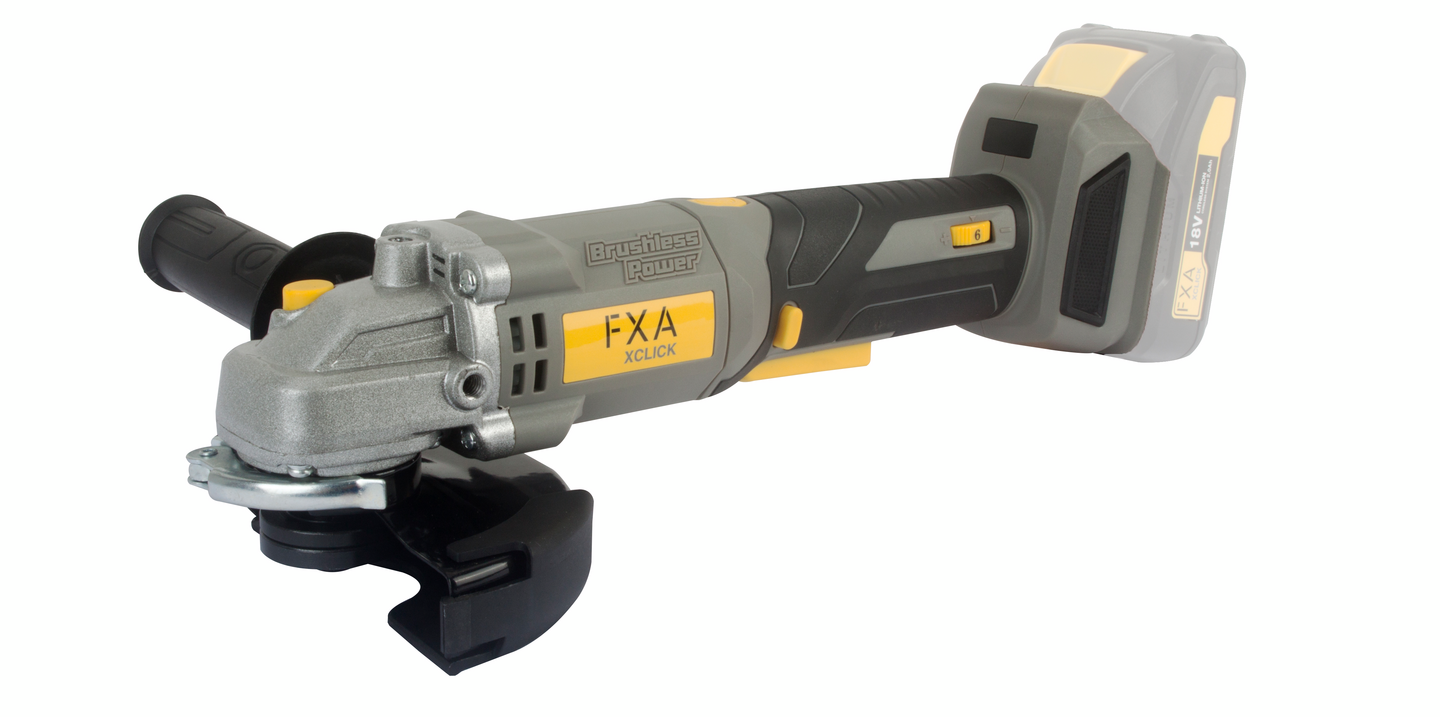 Akkukulmahiomakone FXA XCLICK 125mm 18V HT80820T hiiliharjaton runko