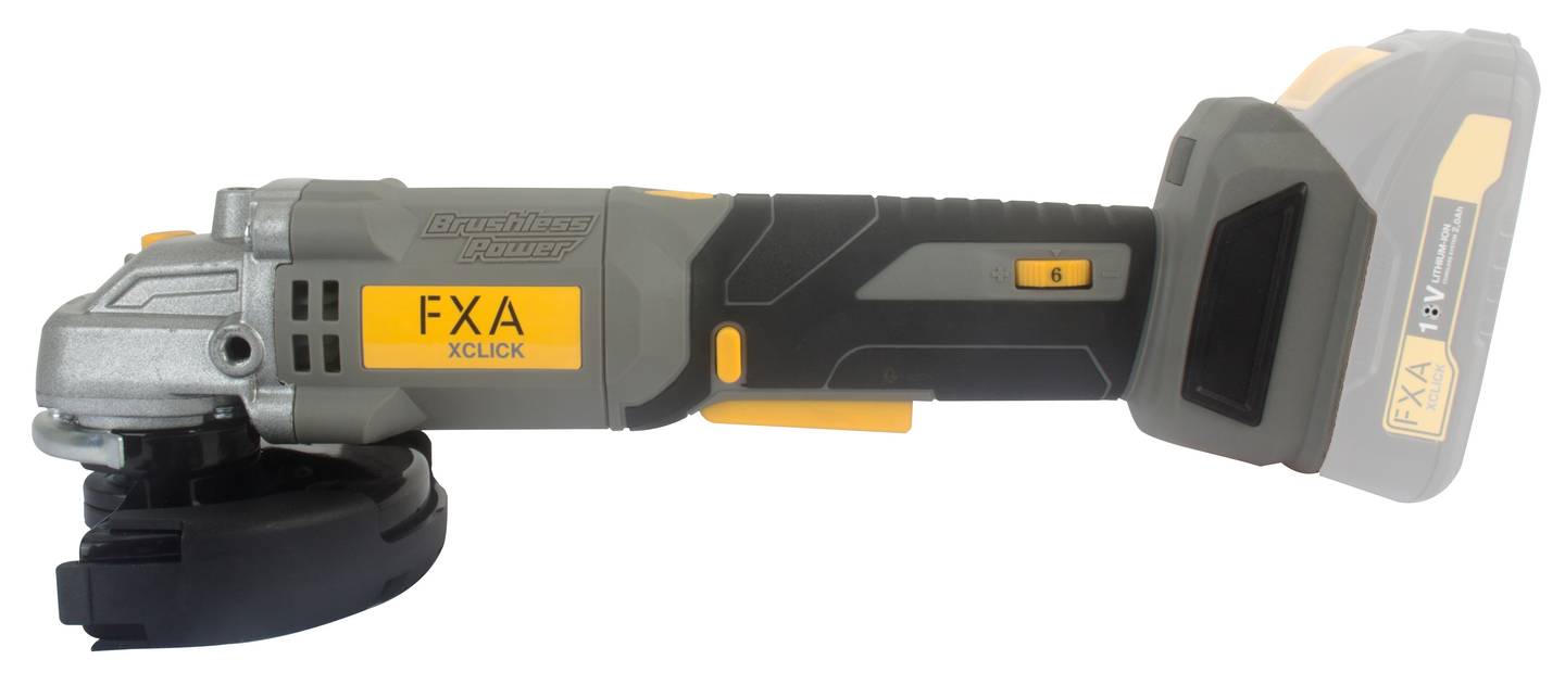 Akkukulmahiomakone FXA XCLICK 125mm 18V HT80820T hiiliharjaton runko