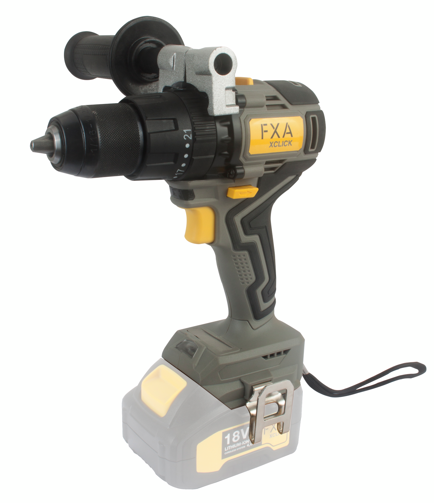 Akkuiskuporakone FXA XCLICK 18V BS8302SI hiiliharjaton runko