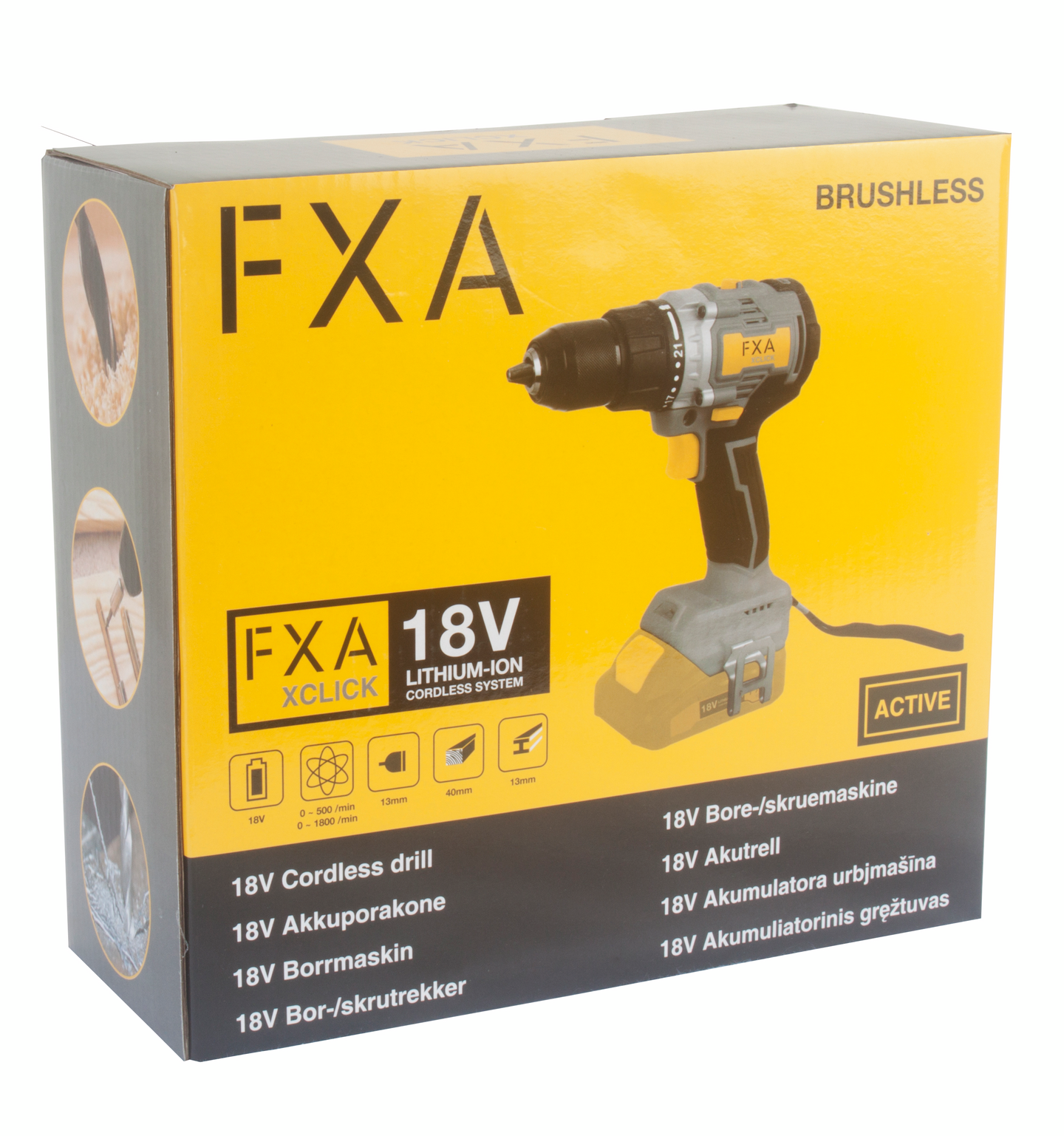 Akkuporakone FXA XCLICK 18V BS8301S hiiliharjaton runko