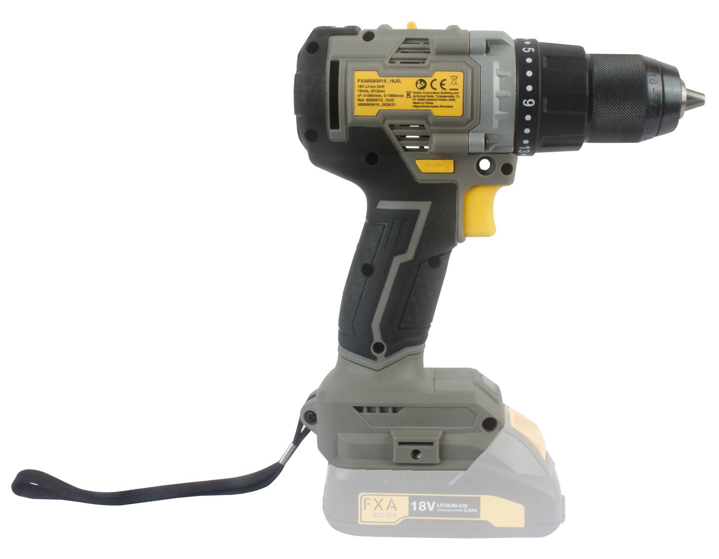 Akkuporakone FXA XCLICK 18V BS8301S hiiliharjaton runko