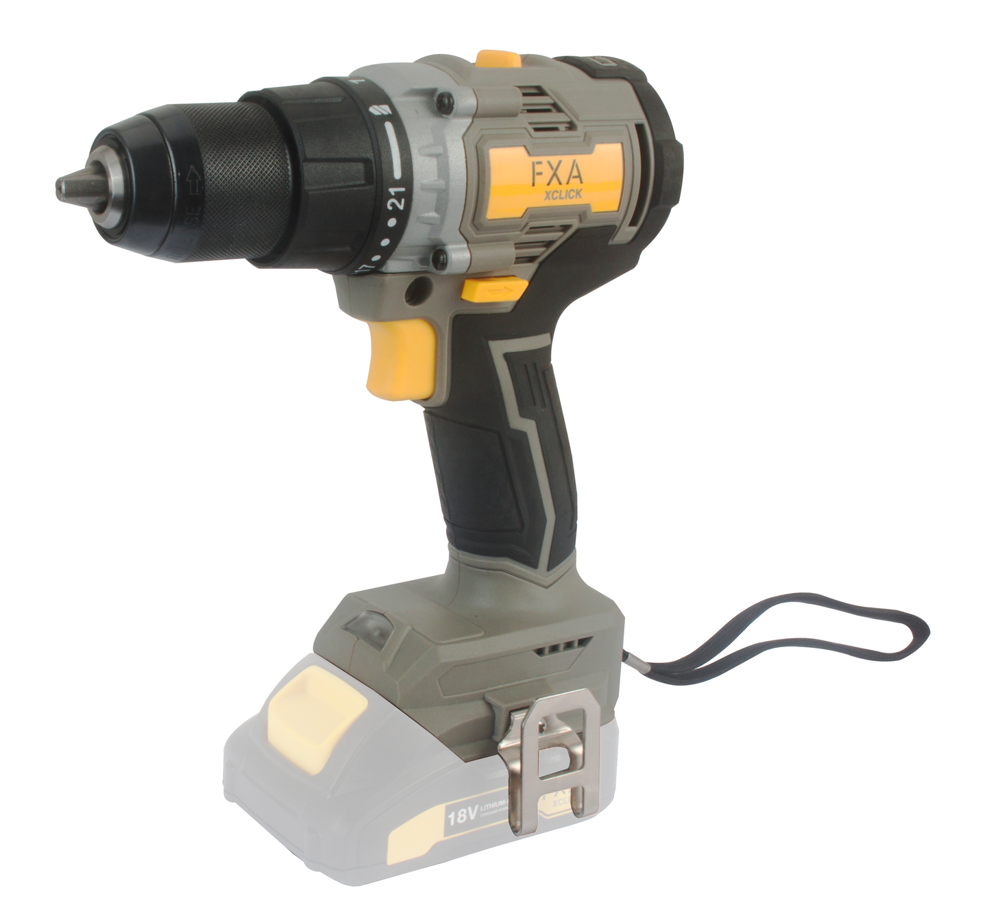 Akkuporakone FXA XCLICK 18V BS8301S hiiliharjaton runko