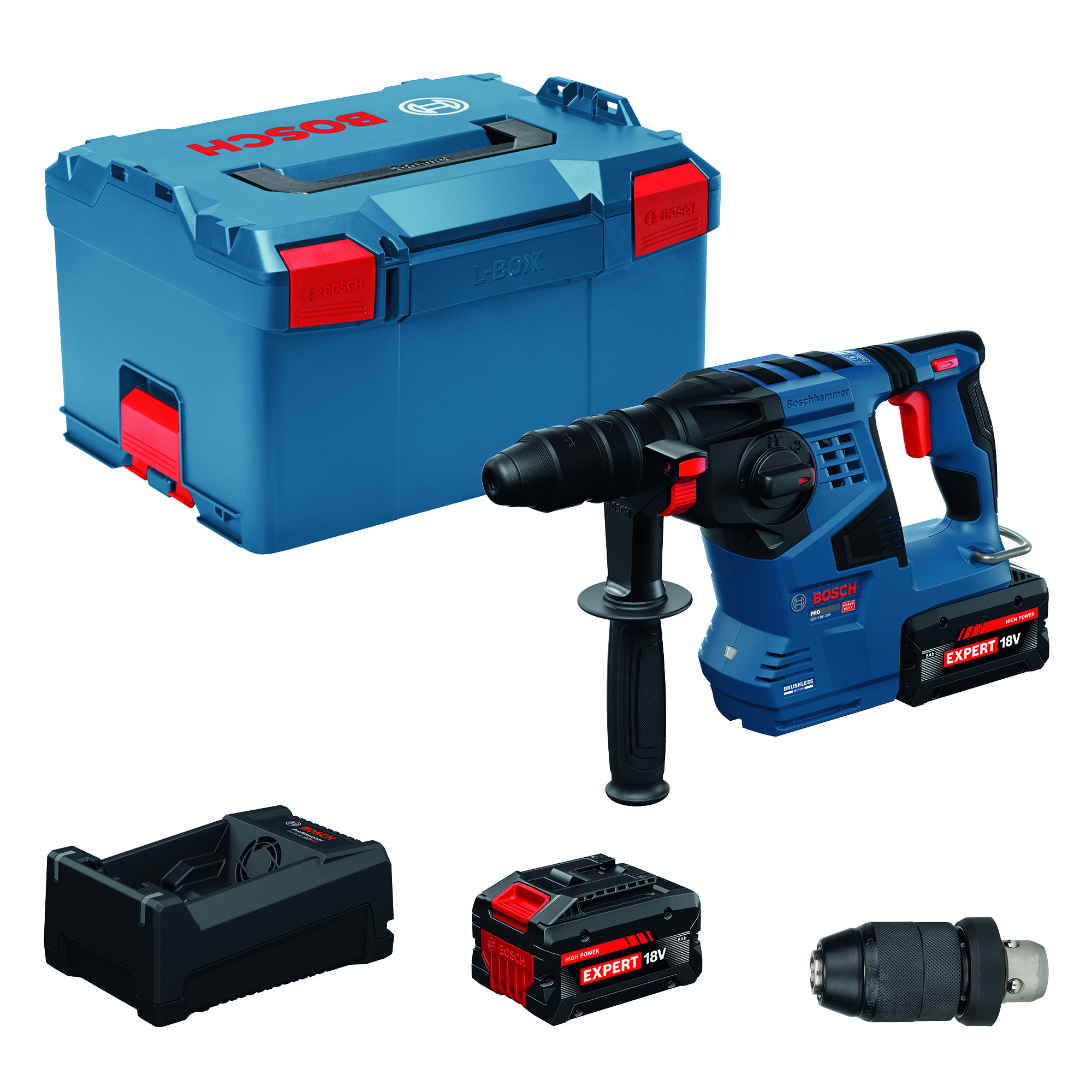 Akkuporavasara Bosch PRO GBH18V-28F 2x8,0Ah pikaistukka L-Boxx