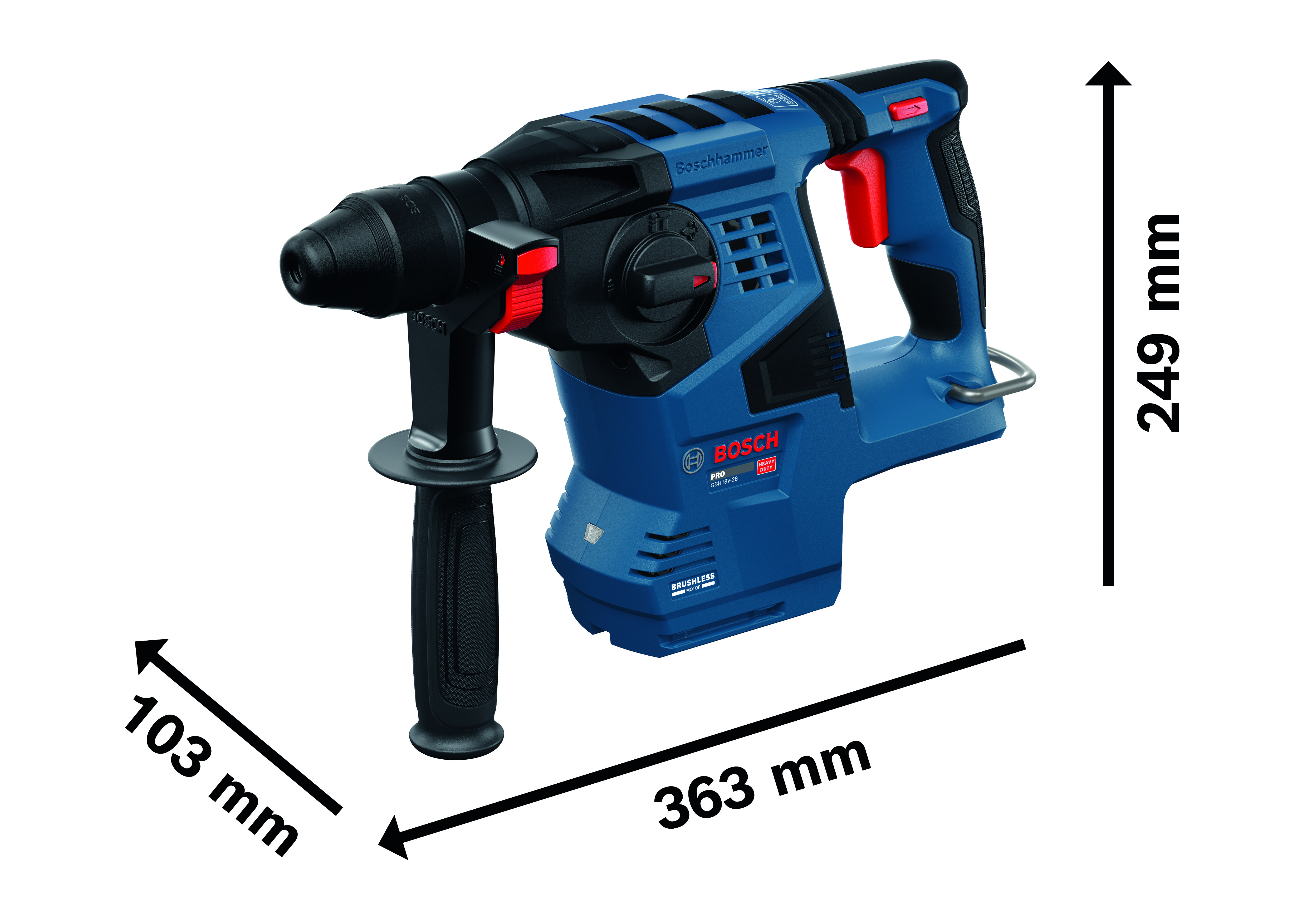 Akkuporavasara Bosch PRO GBH18V-28 Solo L-Boxx