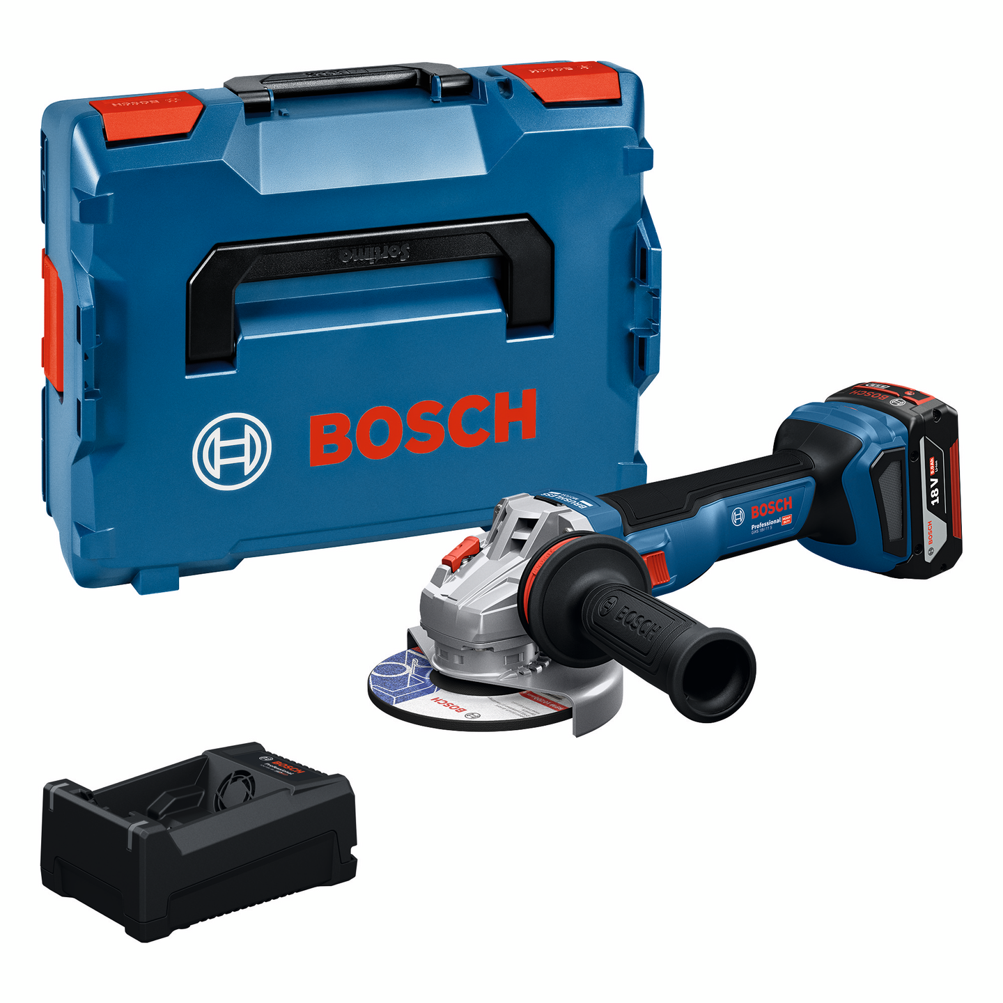 Akkukulmahiomakone Bosch PRO GWS18V-11S 1x5,0Ah L-Boxx