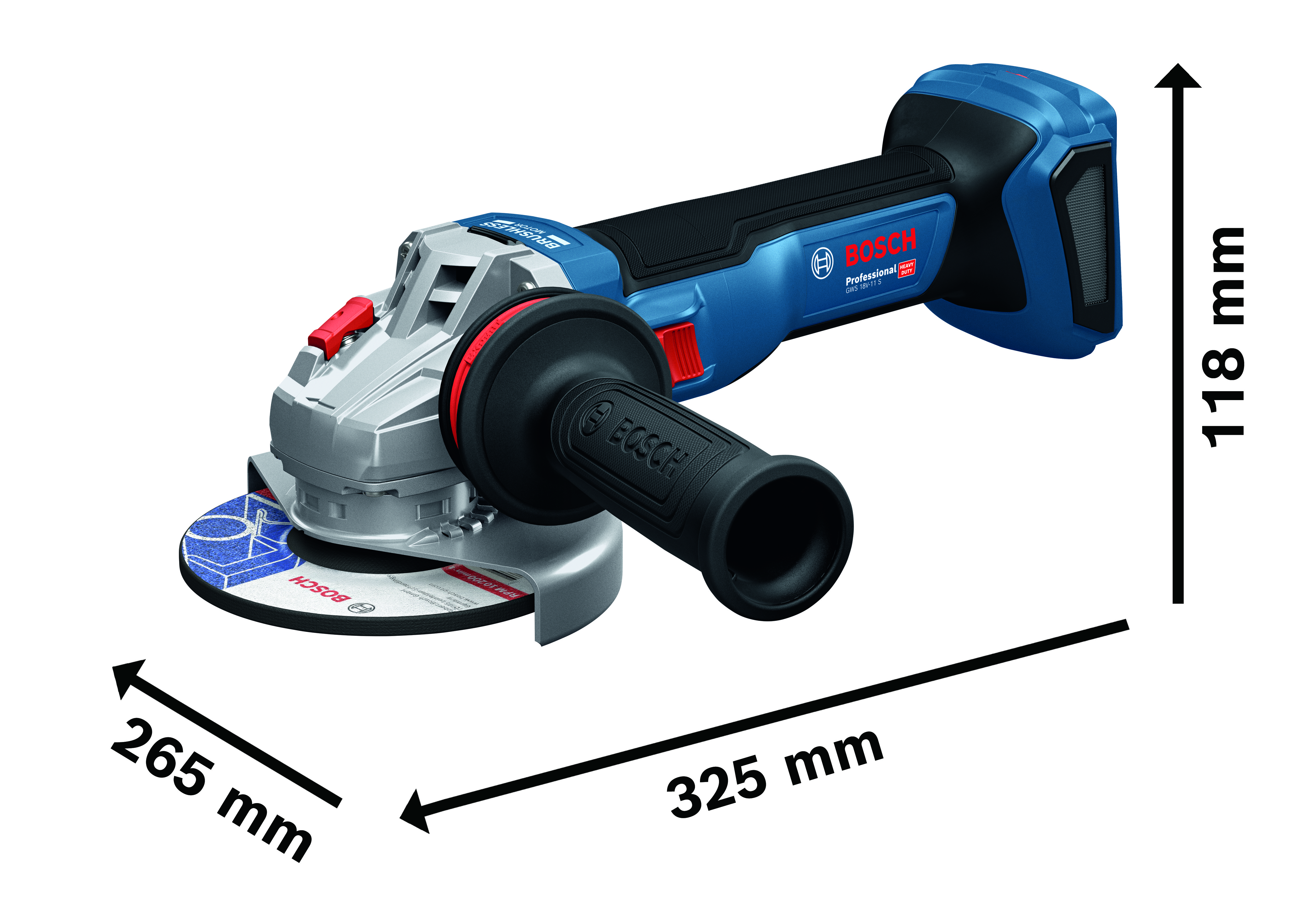 Akkukulmahiomakone Bosch PRO GWS18V-11S 1x5,0Ah L-Boxx
