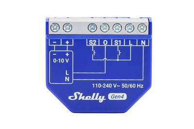 Valonsäädin Shelly Dimmer 0/1-10v PM Gen4