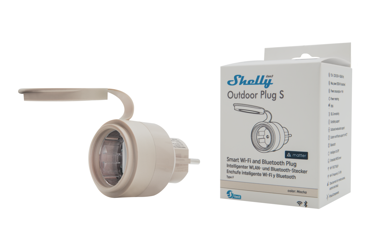 Älypistorasia Shelly Plug S Gen3 ulos