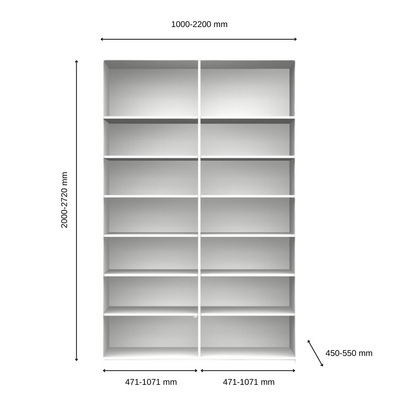 Liukuovihyllykkö Cello FIT 100-120