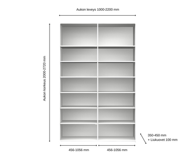 Liukuovihyllykkö E Cello FIT 200-220