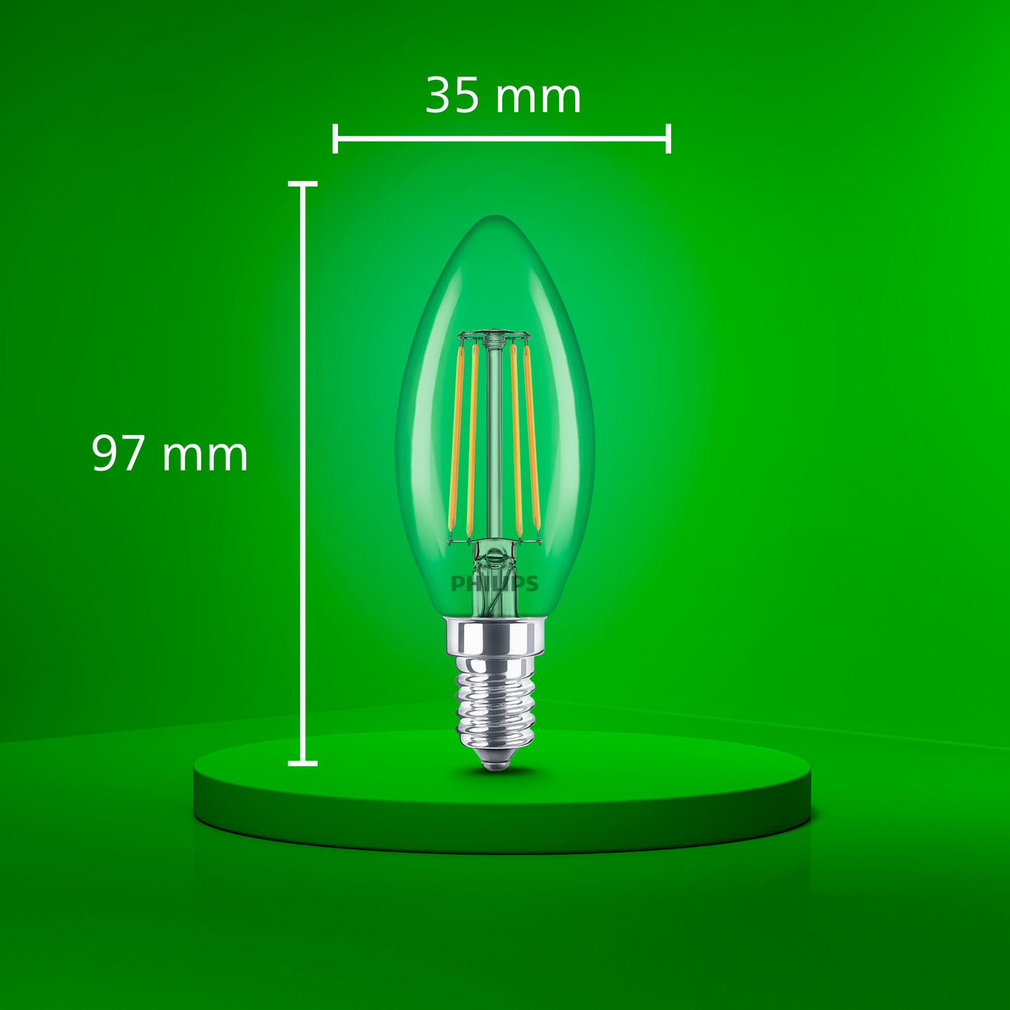 Led-kynttilälamppu Philips Ultra Efficient B35 485lm 2,3W E14 4000K kirkas