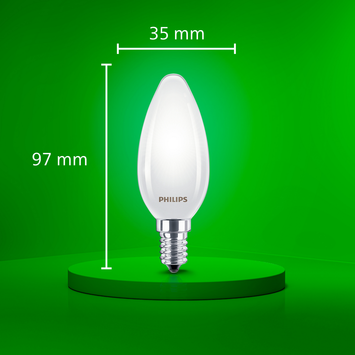 Led-kynttilälamppu Philips Ultra Efficient B35 485lm 2,3W E14 2700K huurrettu