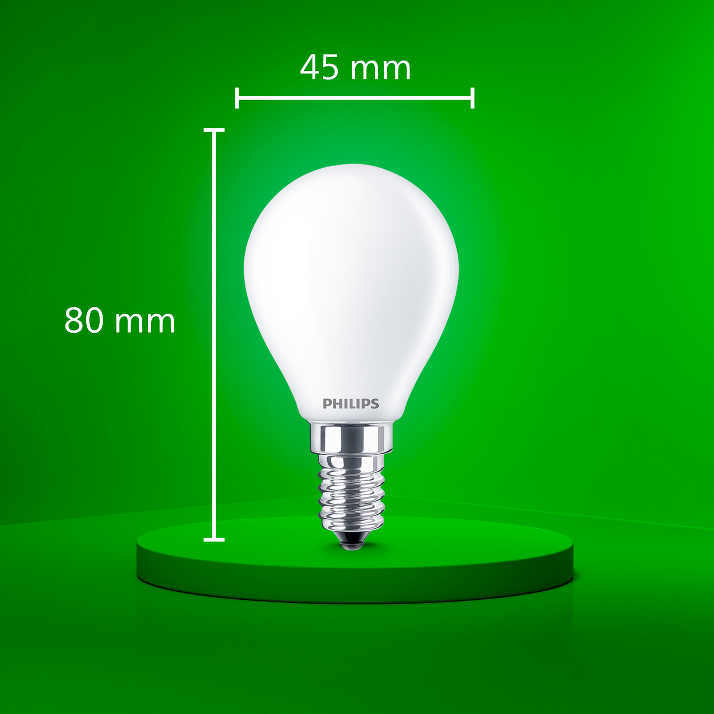 Led-mainoslamppu Philips Ultra Efficient P45 485lm 2,3W E14 2700K huurrettu