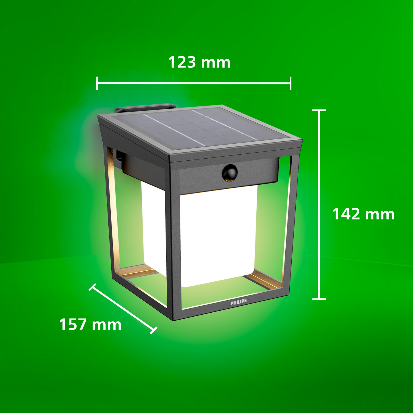 Aurinkokennovalaisin Philips Blaise UE 1,5W 3000K 250lm antrasiitti