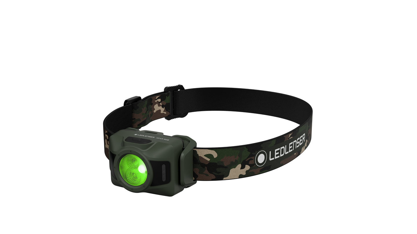 Otsavalaisin Ledlenser HF4R ladattava 650lm RGB camo