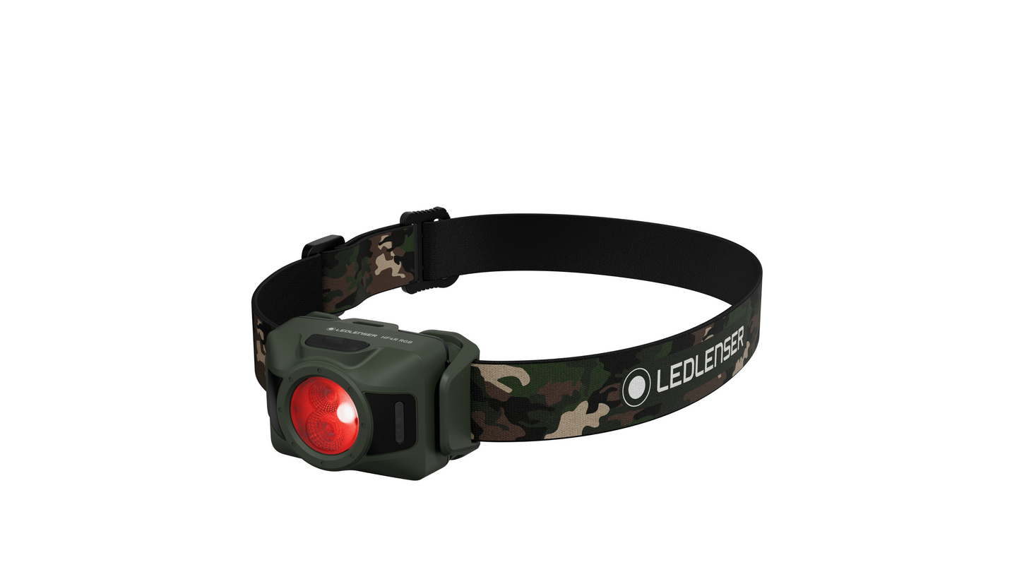 Otsavalaisin Ledlenser HF4R ladattava 650lm RGB camo