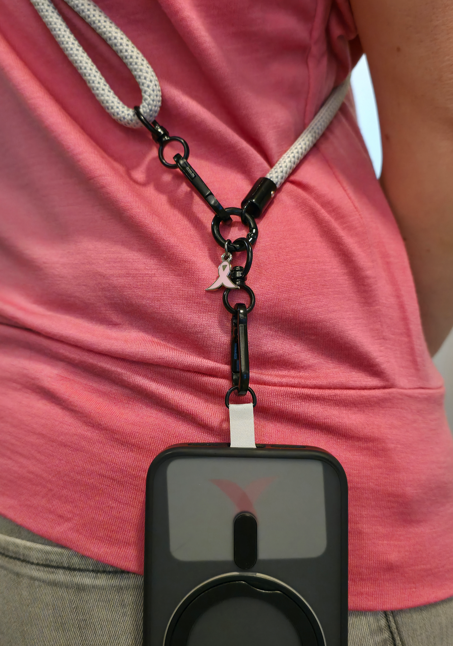 Kännykkähihna crossbody Roosa nauha heijastava