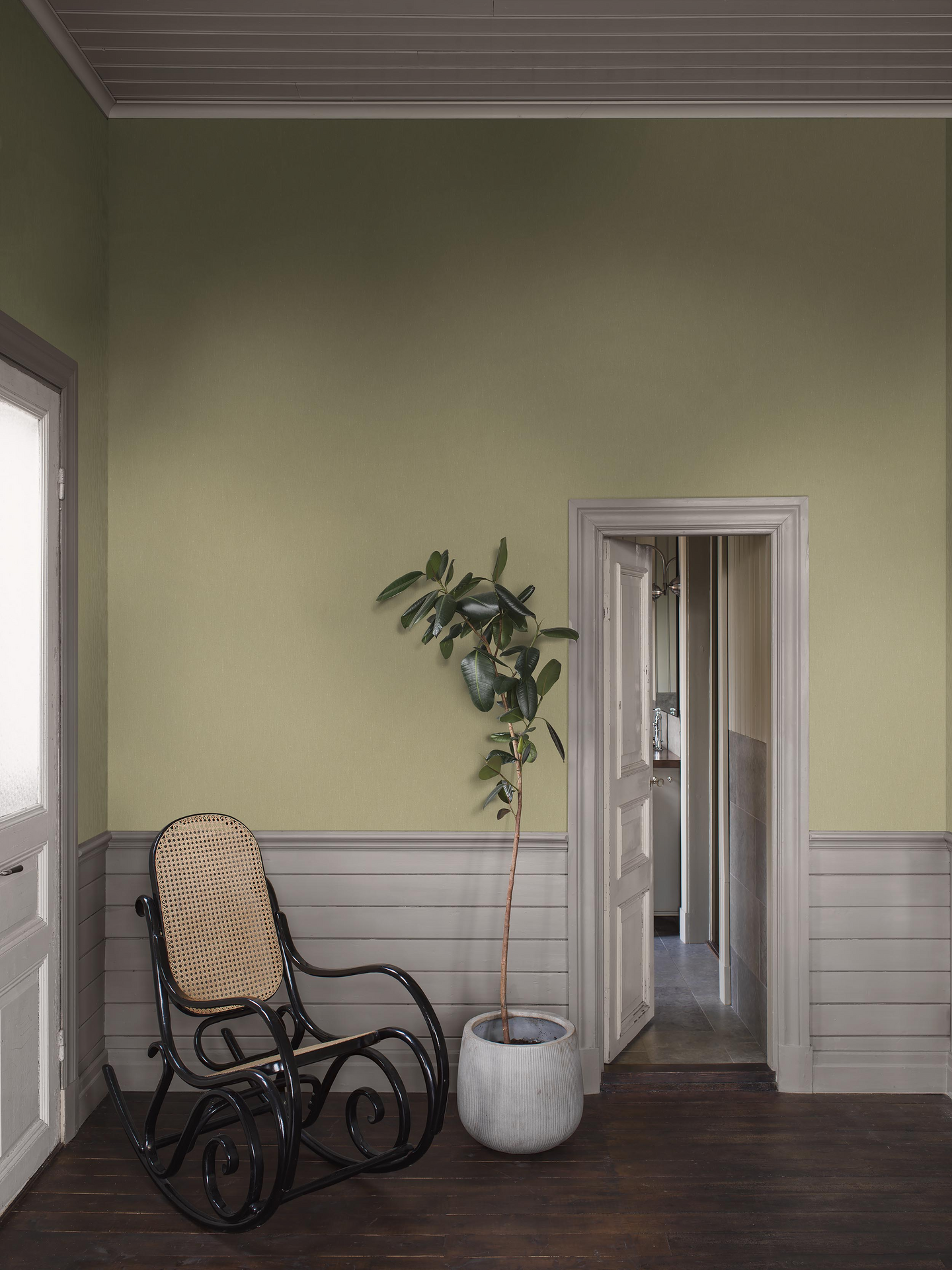 Kuitutapetti Boråstapeter Linen 4348 Fresh Olive 10,05m
