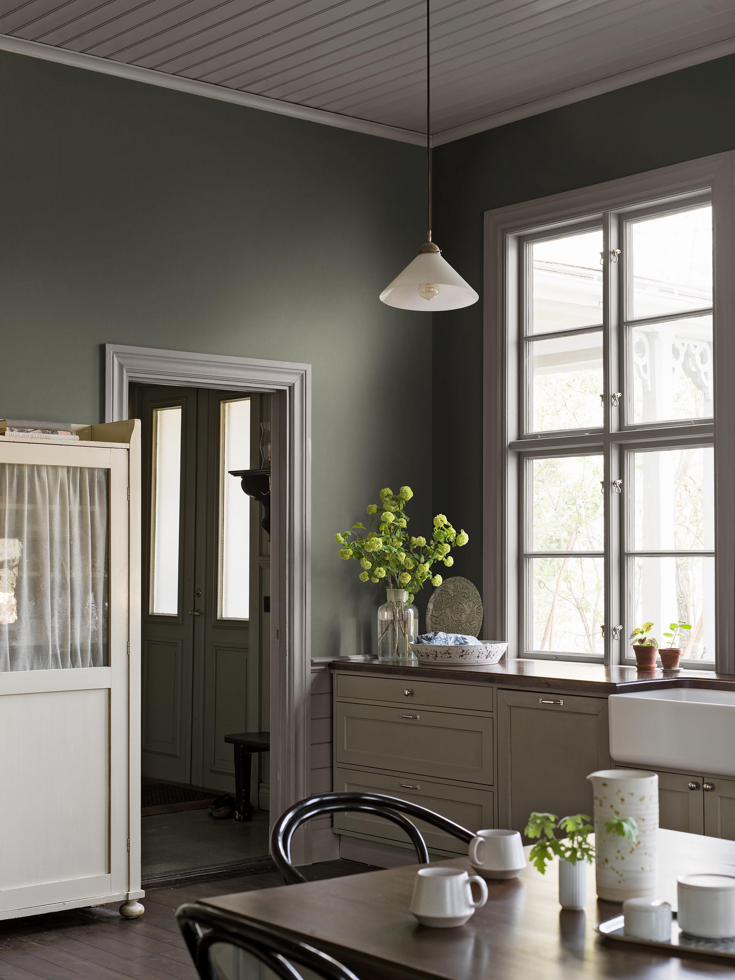 Kuitutapetti Boråstapeter Linen 4350 Deep Sage 10,05m