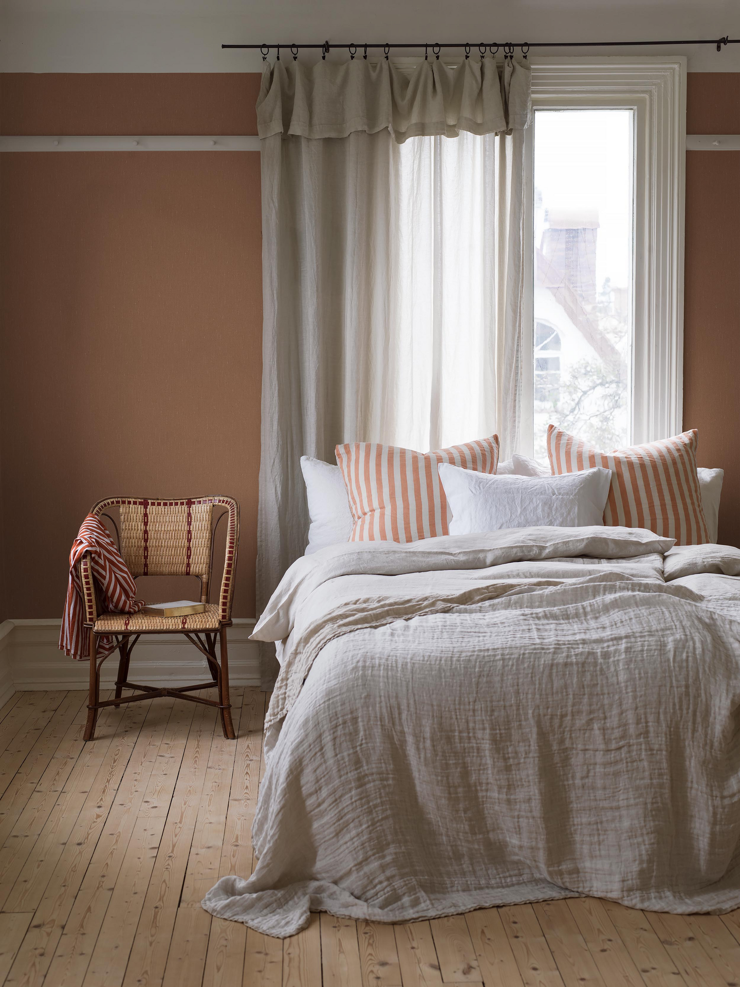 Kuitutapetti Boråstapeter Linen 4345 Deep Terra 10,05m