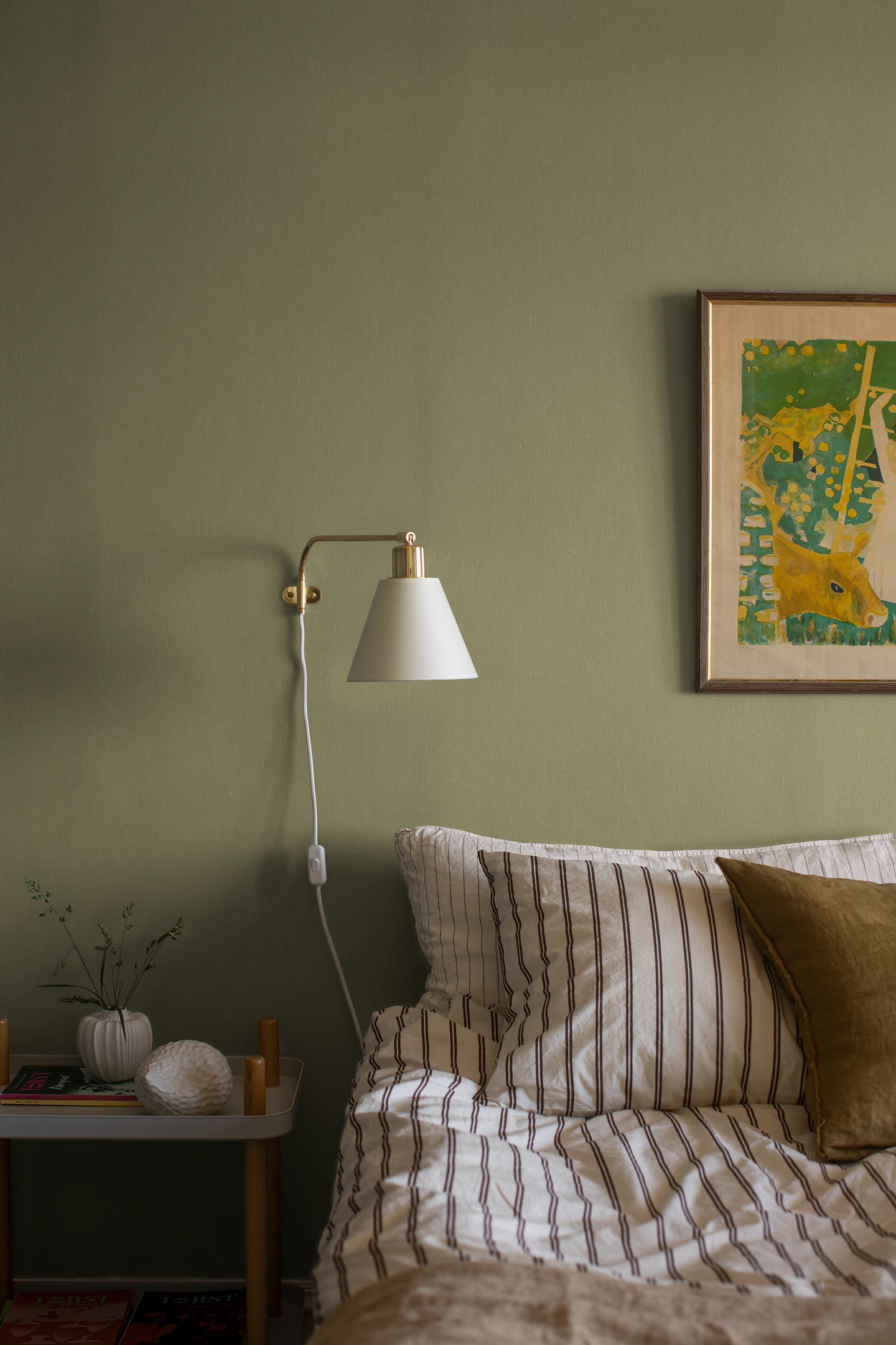 Kuitutapetti Boråstapeter Linen 4348 Fresh Olive 10,05m