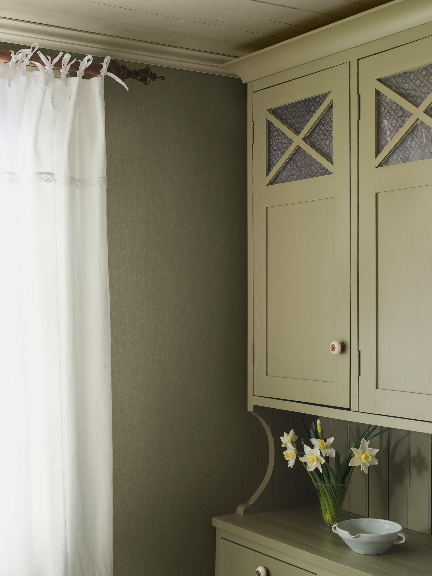 Kuitutapetti Boråstapeter Linen 4349 Deep Olive 10,05m
