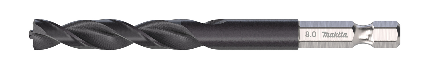 Metalliporanterä Makita HSS-TiAIN 8,0x95mm 1/4" kuusiokanta keskityskärki