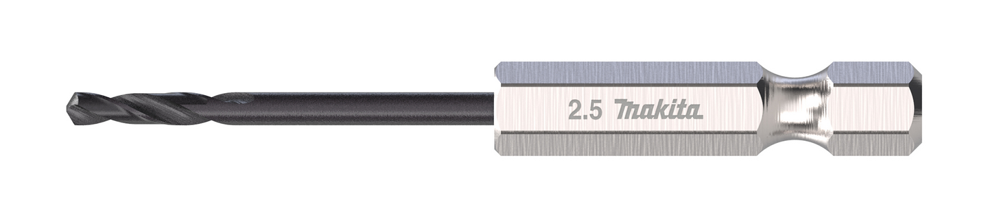 Metalliporanterä Makita HSS-TiAIN 2,5x64mm 1/4" kuusiokanta keskityskärki