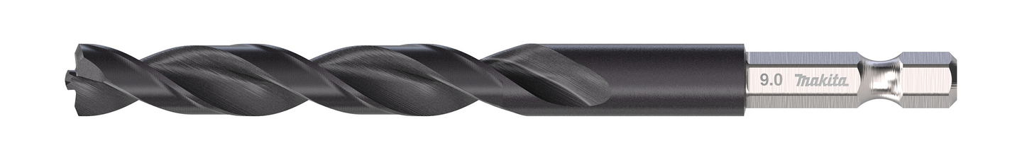 Metalliporanterä Makita HSS-TiAIN 9,0x110mm 1/4" kuusiokanta keskityskärki