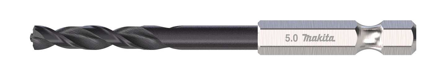 Metalliporanterä Makita HSS-TiAIN 5,0x78mm 1/4" kuusiokanta keskityskärki