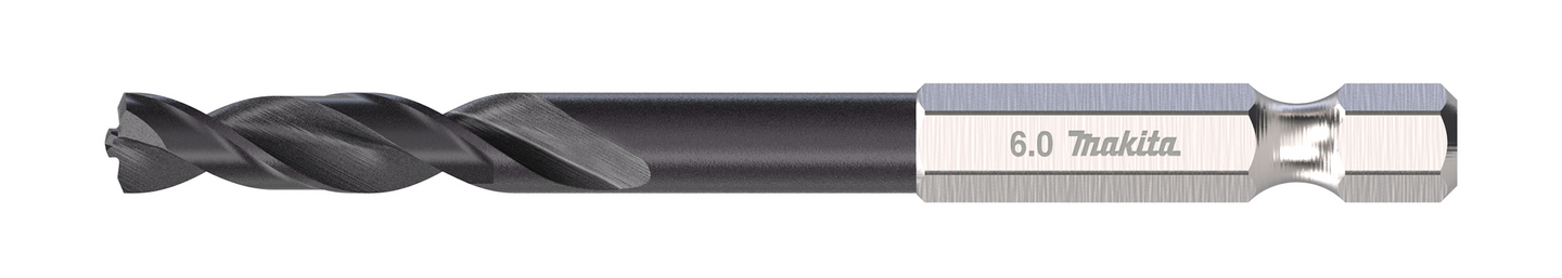Metalliporanterä Makita HSS-TiAIN 6,0x80mm 1/4" kuusiokanta keskityskärki
